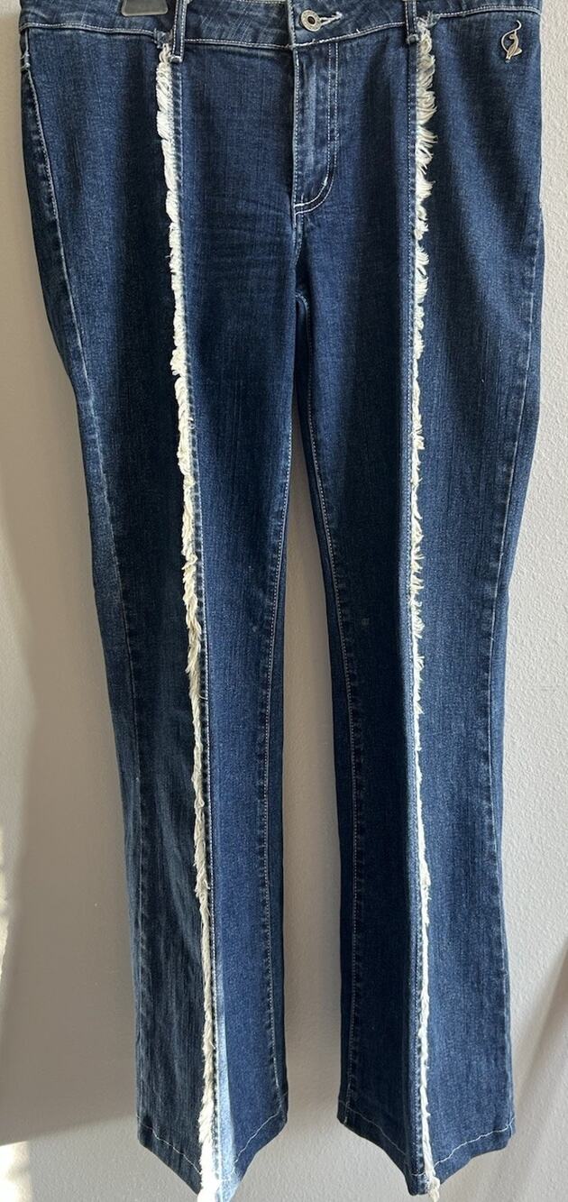 Baby Phat Women's Jeans Stretch Fringe Western Boho Country Sz 7 VTG Y2K 90s MED